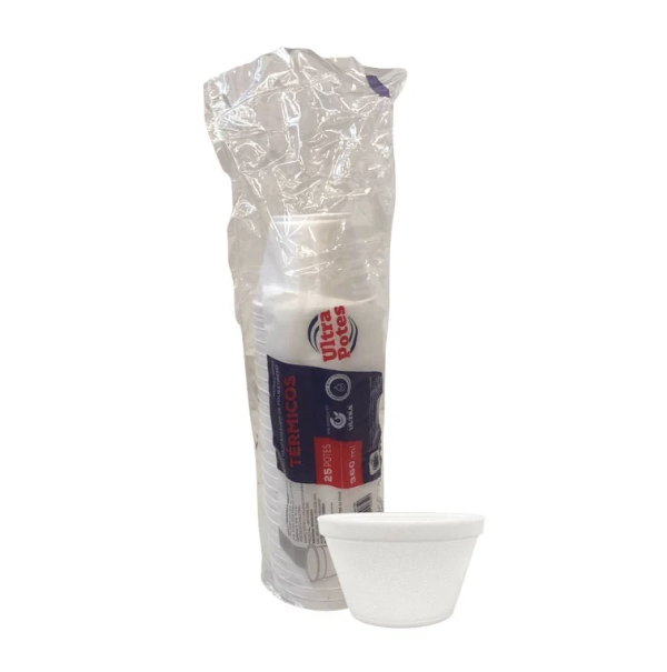 PoteTermico Descartavel De Isopor 360ml C/ 25UN