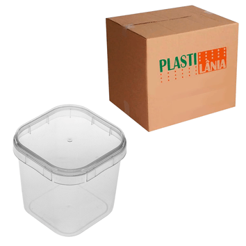 Pote Quadrado Descartável 220ml Bolo No Pote com lacre