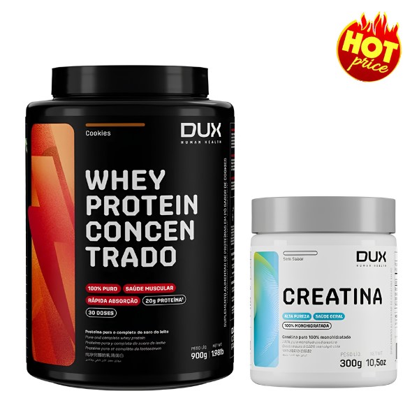 PROMO Whey Protein Concentrado 900g + Creatina 300g - Dux Nutrition