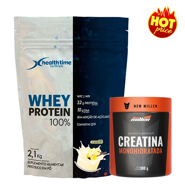 PROMO Whey Protein Health Time 2,1kgs + Creatina New Millen 300g