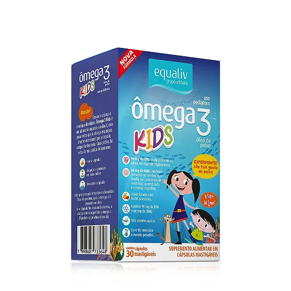 Omega 3 Kids 30 caps Mastigáveis - Equaliv