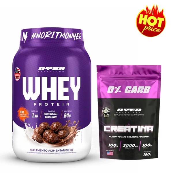 Promo Whey Protein 1kg + Creatina 150g - Nyer Nutrition