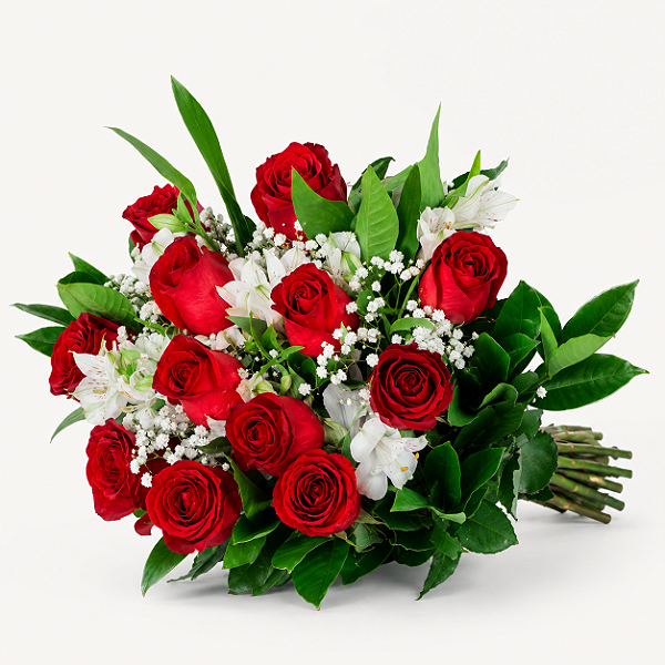 Buquê de 12 Rosas Vermelhas