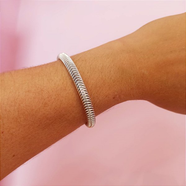 Bracelete espiral prata