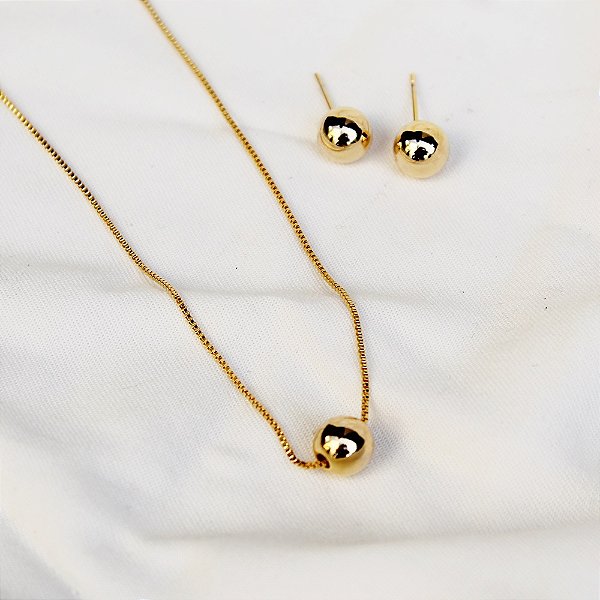 Conjunto esfera dourada