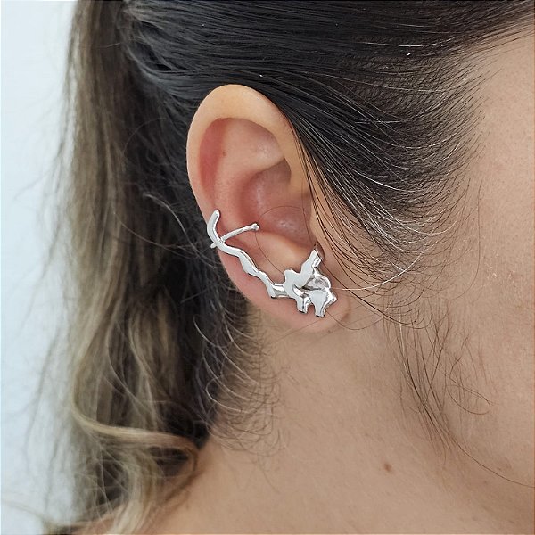 Earcuff orgânico prata