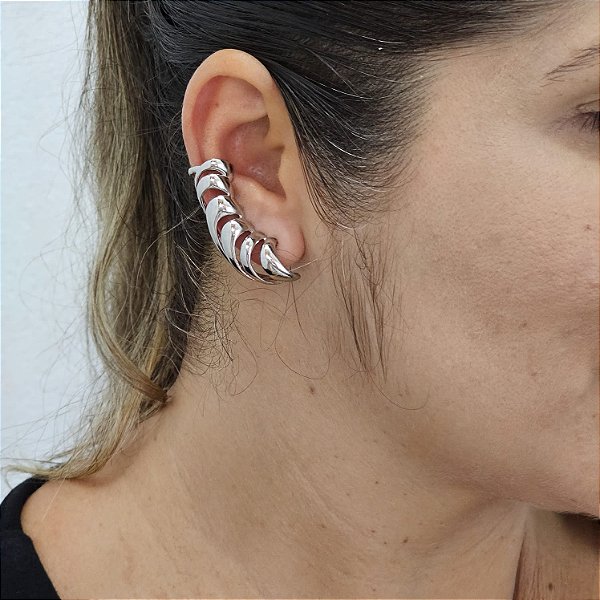 Earcuff estruturado prata