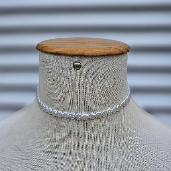 Choker pérola mini martelada
