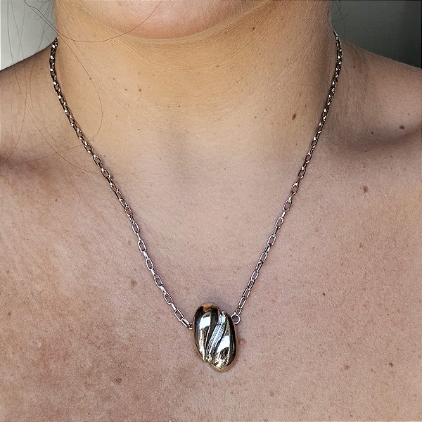 Colar duas gotas prata