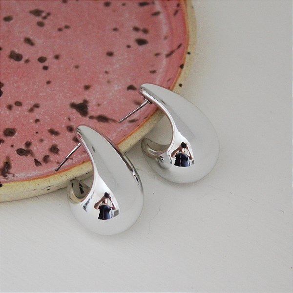 Argola gota abs prata