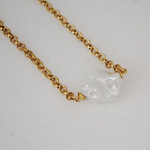 Gargantilha pérola de porcelana