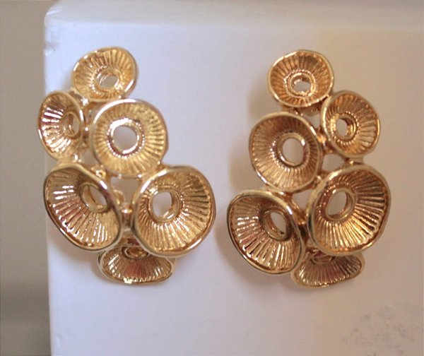 Brinco mini círculos dourado