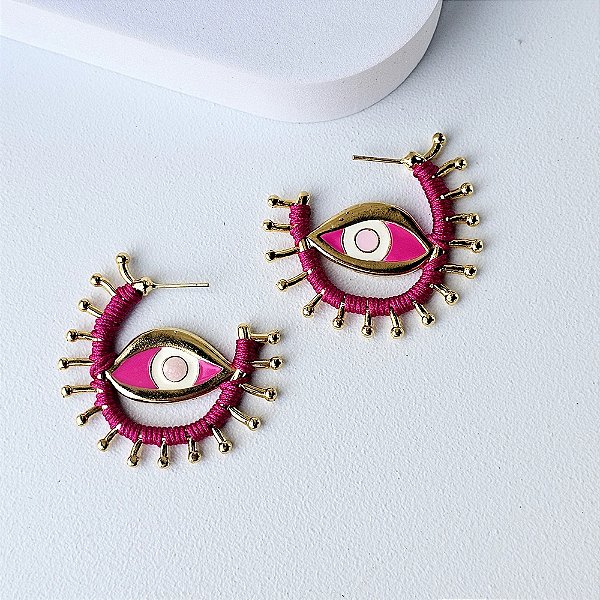 Argola olho pink