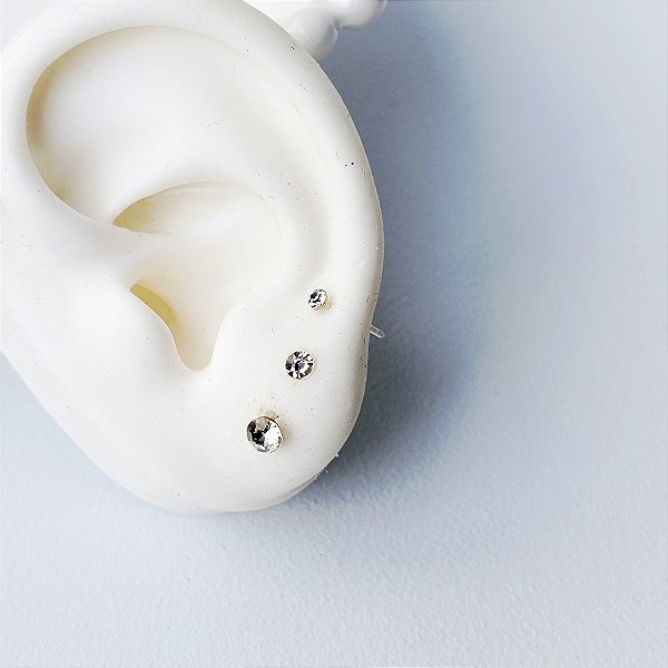 Trio de brincos sem metal