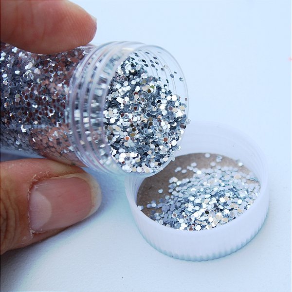 Glitter flocado prata