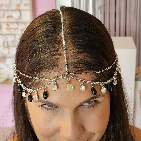 Headpieces prata com brilho