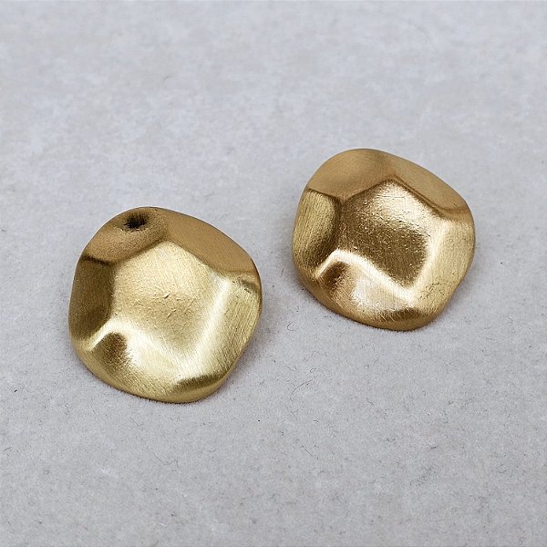 Brinco diamantado fosco dourado