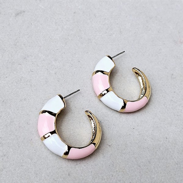 Argola resinada rosa