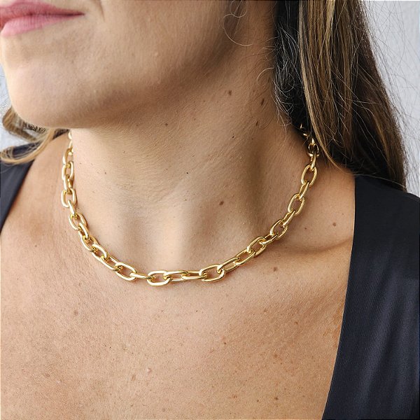 Colar base elo dourado