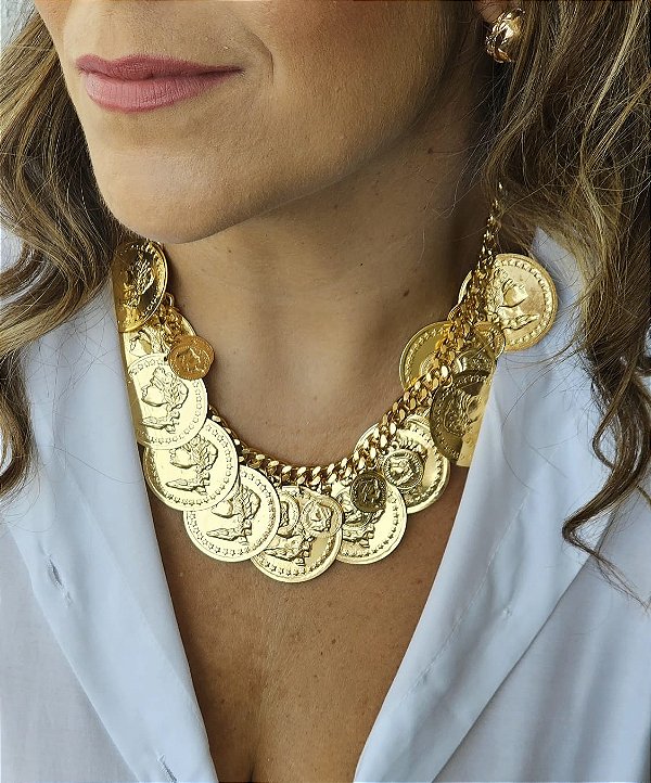 Maxi colar moedas