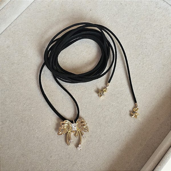 Choker amarração laço preto