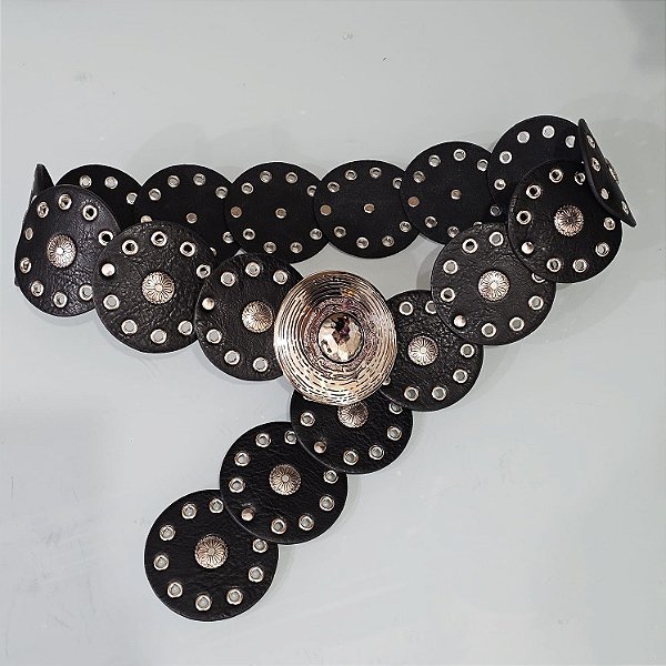 Cinto boho grosso preto