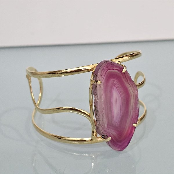 Bracelete ágata rosa