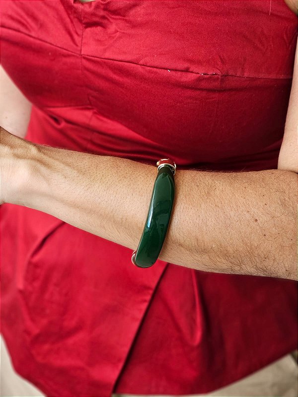 Bracelete acrílico articulado verde