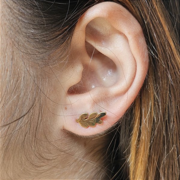 Brinco Ramos Dourado Aço Inoxidável