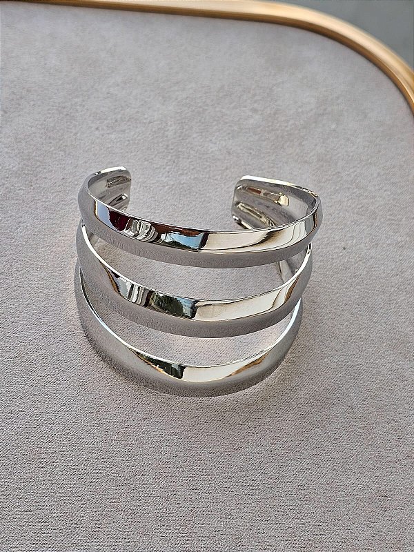 Bracelete três fios prata