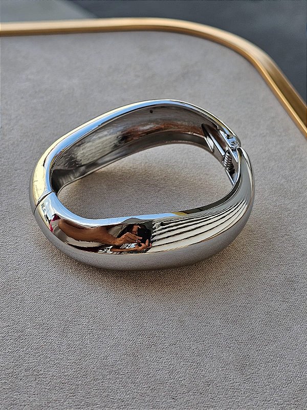 Bracelete articulado ondulado prata