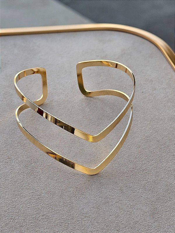 Bracelete duplo v dourado