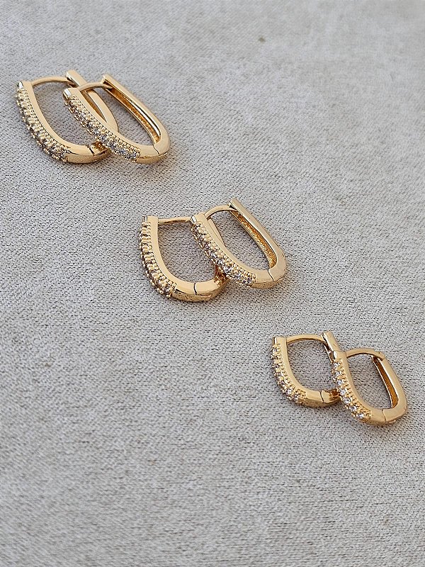 Trio de arg. oval cravejada d