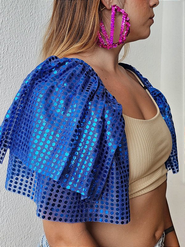 Ombreira Pingo de Paetê azul