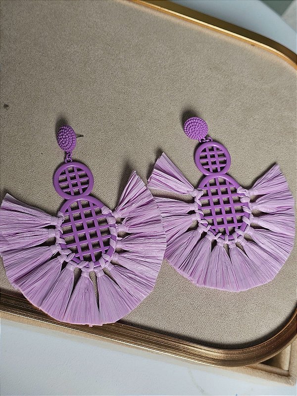 Brinco ráfia infinito lilás