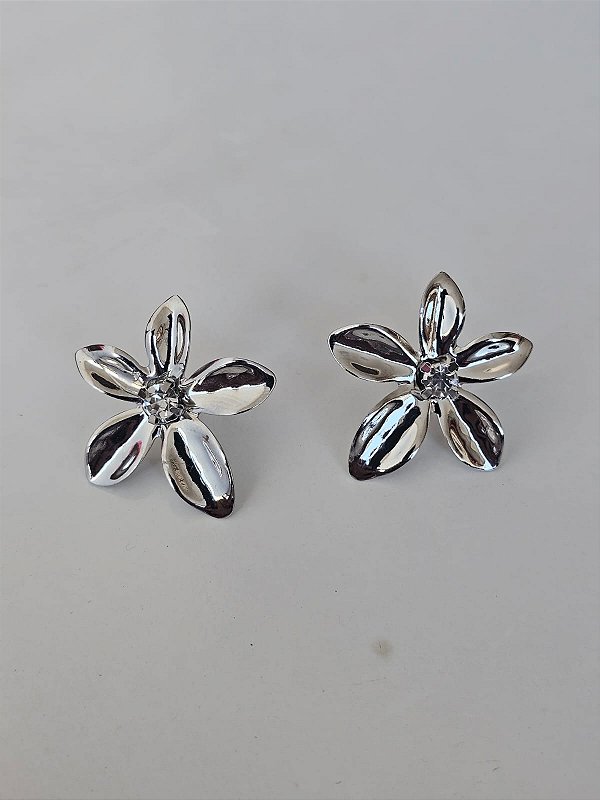 Brinco flor margarida prata