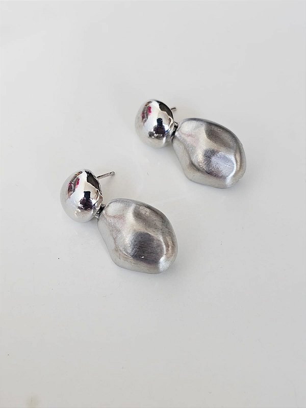 Brinco dois banhos prata
