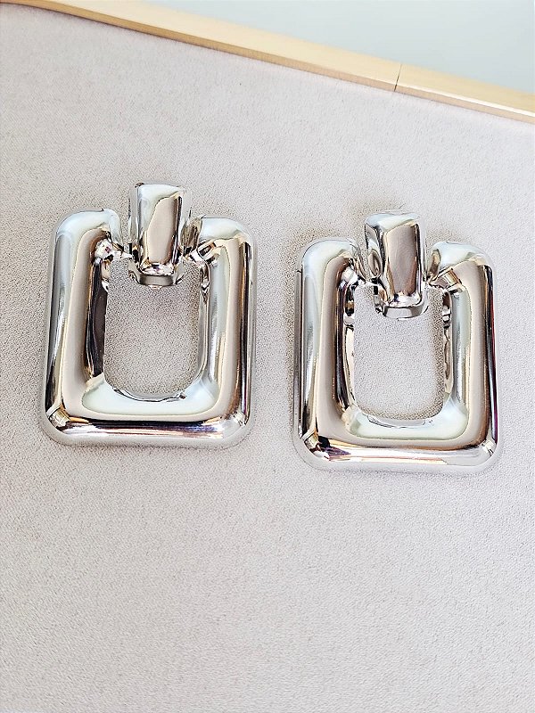 Brinco quadrado prata