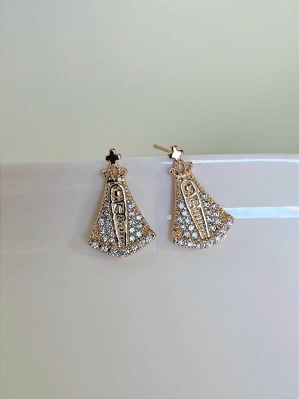 Brinco Nossa Senhora dourada