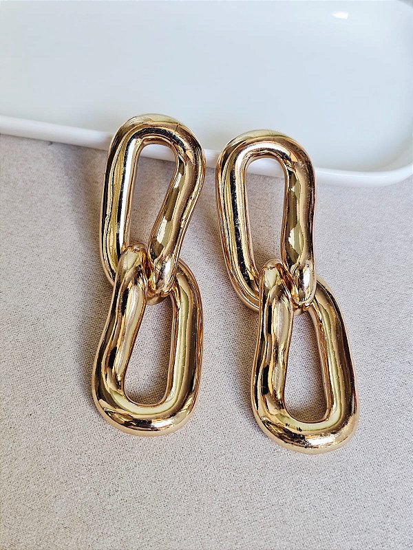 Brinco abs elos dourado