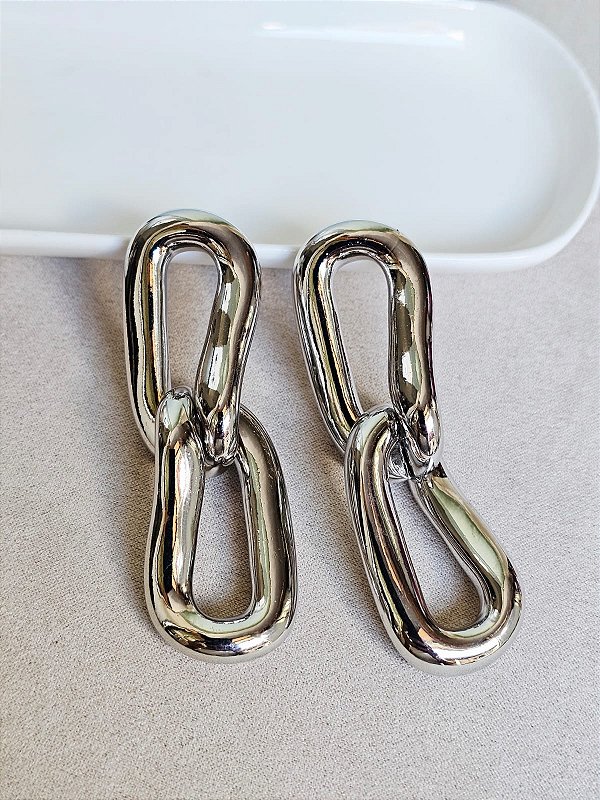 Brinco abs elos prata