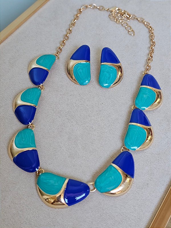 Conjunto resinado azul