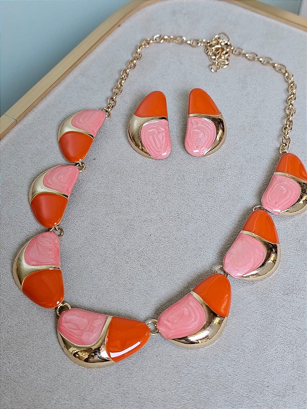 Conjunto resinado laranja
