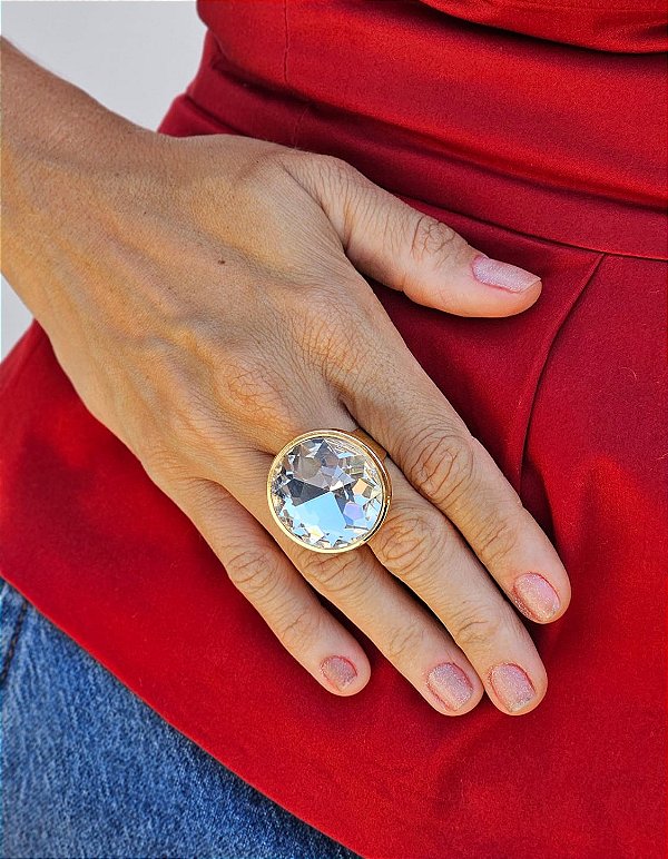 Anel shine ajustável cristal