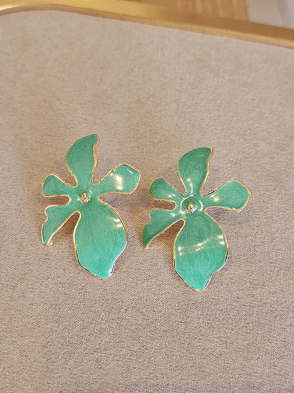 Brinco flor verde