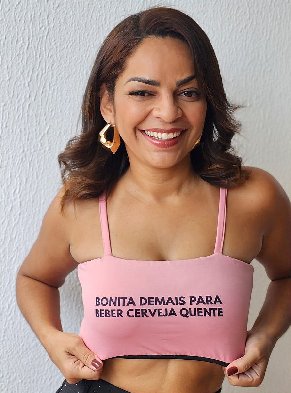 Top Bonita demais para beber cerveja quente rosa