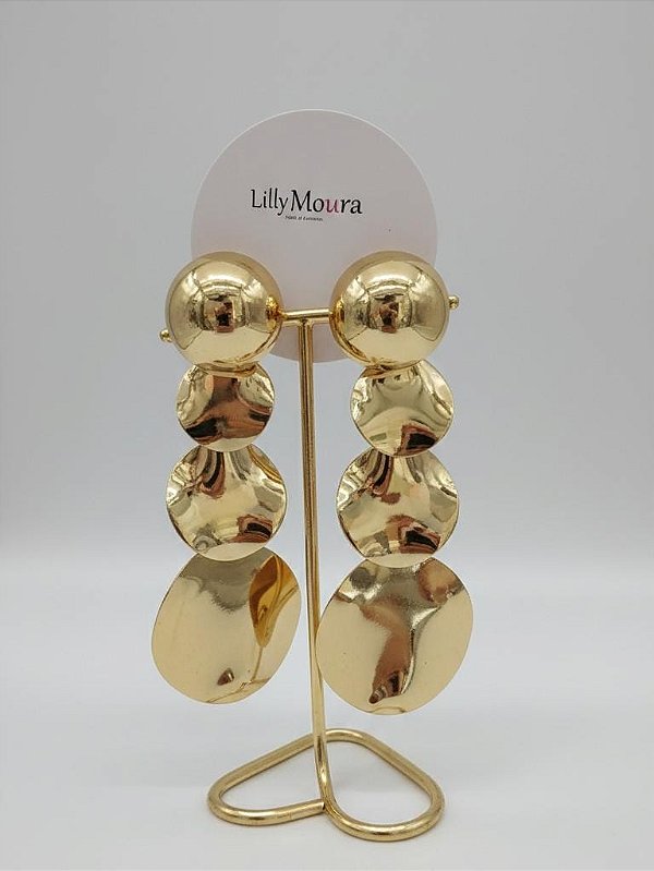 Brinco círculos dourado