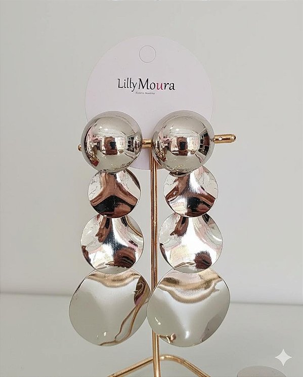 Brinco círculos prata