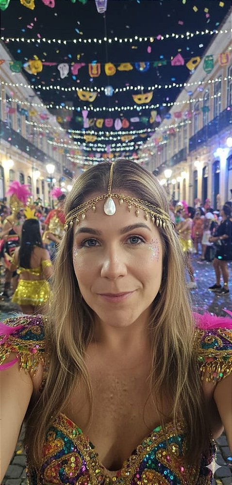 Headpiece dourado pingentes