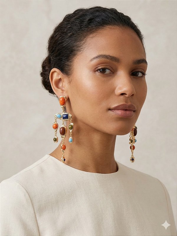 Brinco mosaico colorido